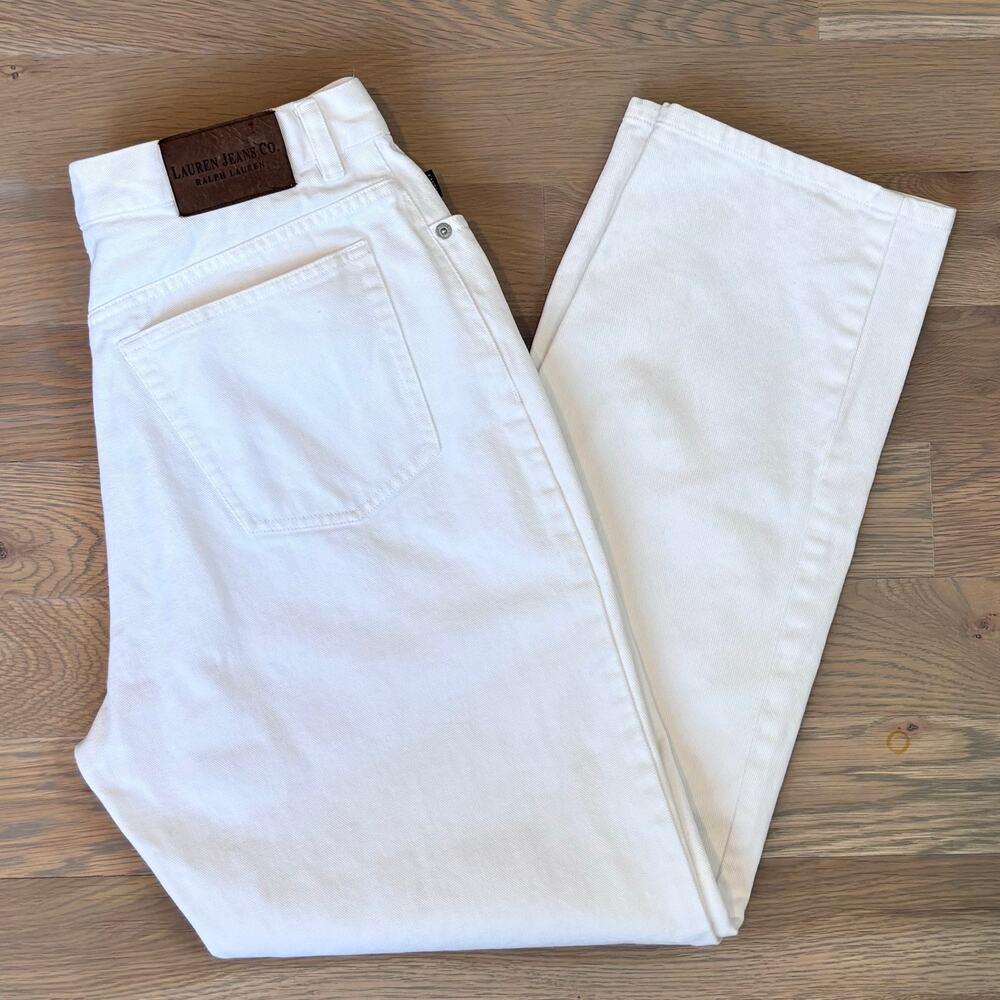 VTG 90s Ralph Lauren Jeans Co. Straight Leg Jeans White High Waist Women Size 12 - Picture 7 of 10